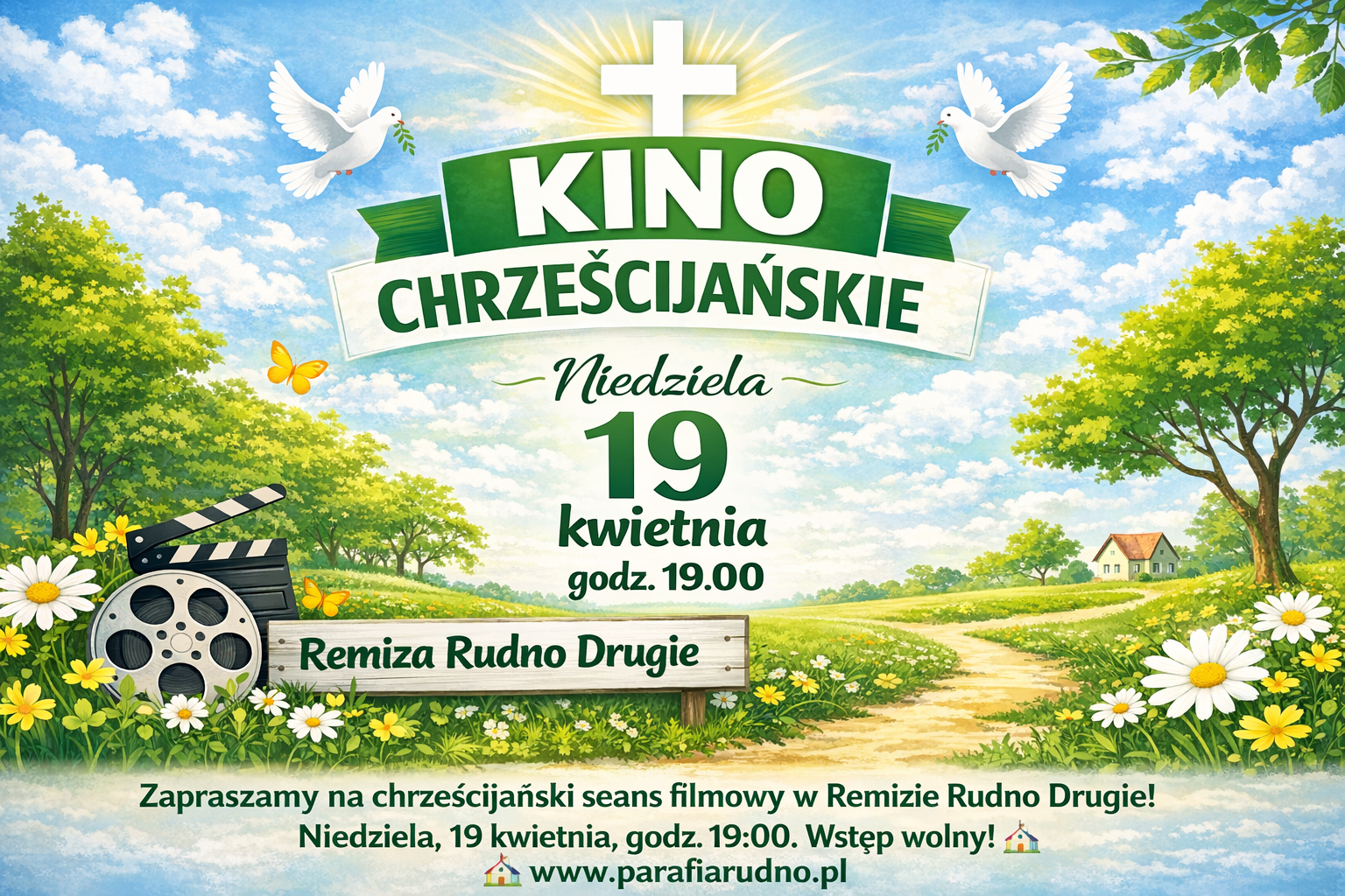 19 kwietnia Niedziela z filmem. FIlm o godz 19.00 w remizie.