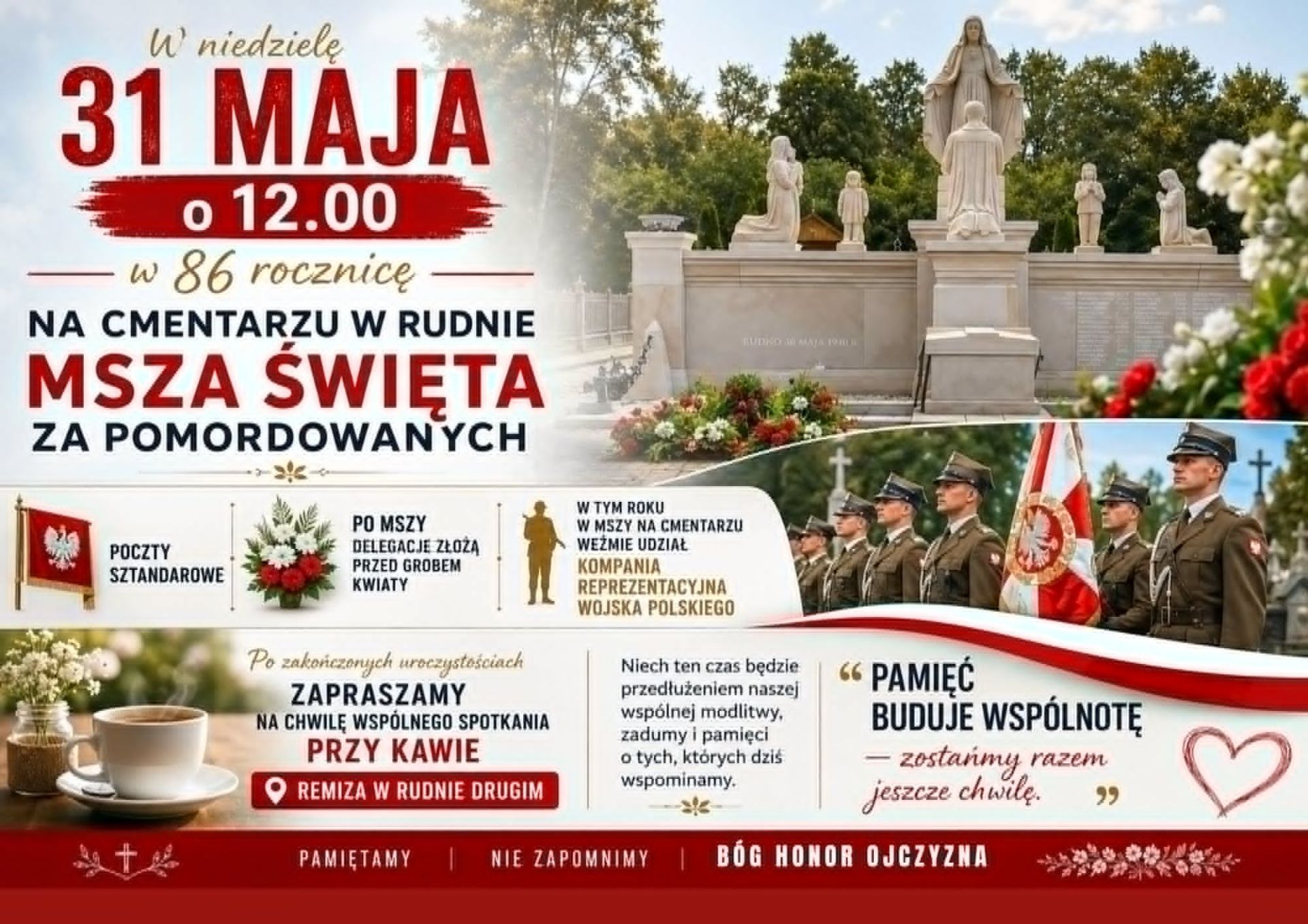 Msza na cmentarzu w Rudnie w 86 rocznicę Pomordowanych