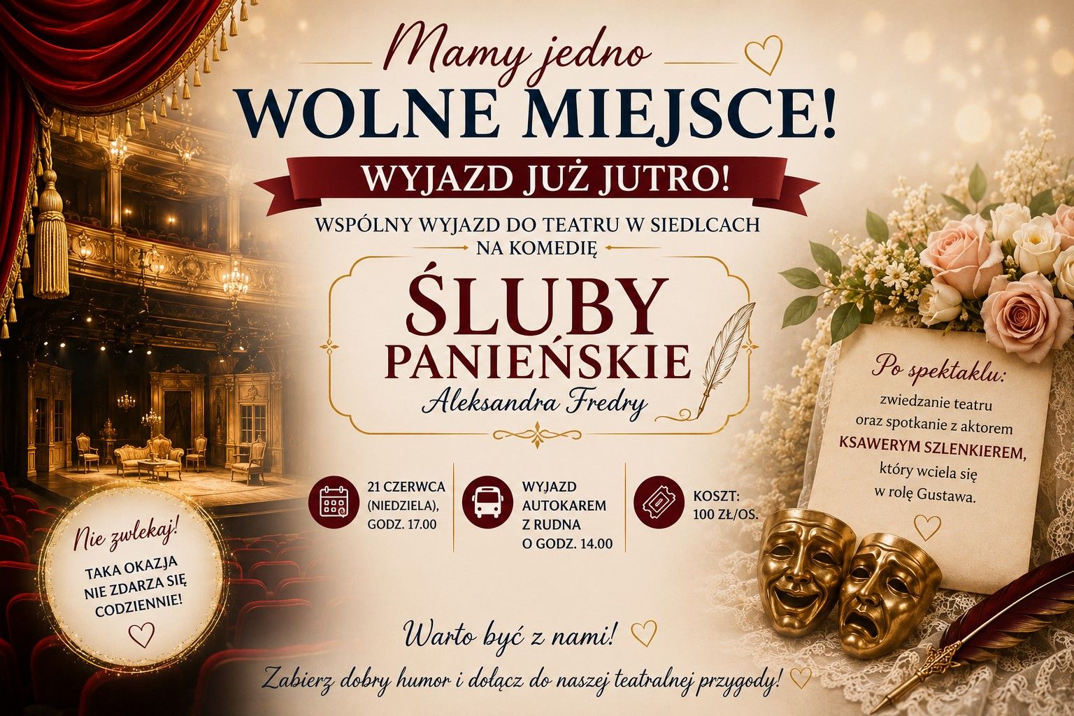Mamy jeszcze dwa wolne miejsa do tetaru.